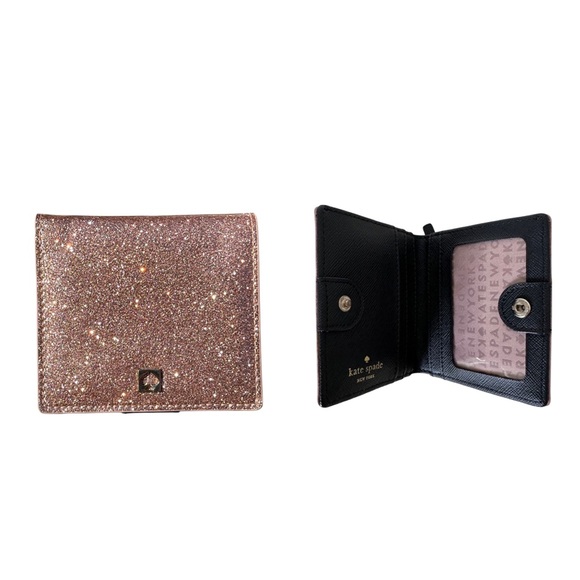 Kate Spade Glittery Rose Gold and Black Wallet - Picture 1 of 10